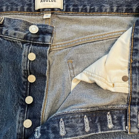 AGOLDE 90s Pinch Waist Straight Leg High Rise Medium Blue Denim Jeans Size 30 - Picture 9 of 12